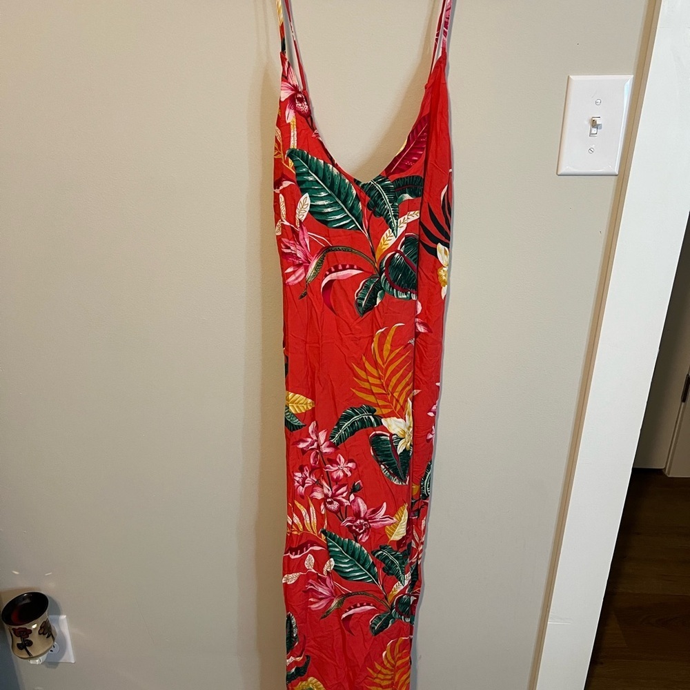 NWT Old Navy Tropical Pink/Orange and Colorful Maxi Dress - Picture 2 of 5